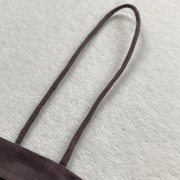 Vivid Linen Spaghetti Strap Ruffled Chest Tank Top/Camisole (Light Brown) *NWOT* - Picture 13 of 15
